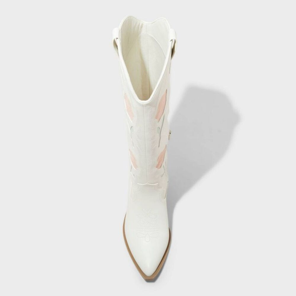 Universal Thread - Women's Dixie Bone Floral Western Cowboy Boots wit Off-White - Picture 3 of 3